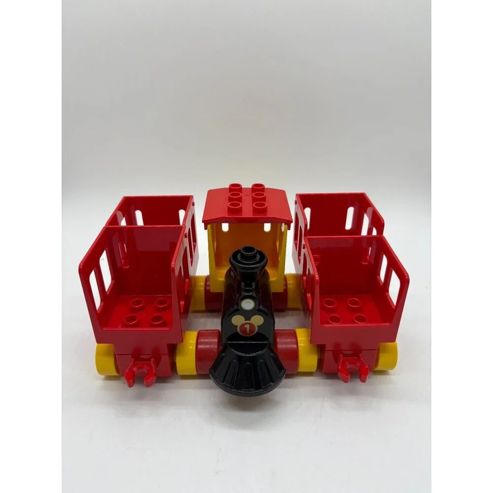 LEGO Duplo Circus Train Set 13 Inch Engine & 2 Carriages Red Yellow Black Kids